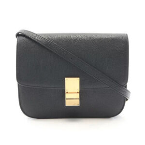 Celine Classic Box Bag black grained textured leather